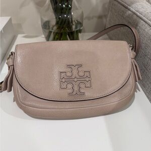 Tory Burch Beige Leather Crossbody Bag